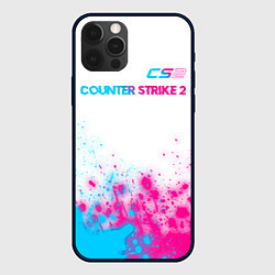 Чехол для iPhone 12 Pro Max Counter Strike 2 neon gradient style: символ сверх, цвет: 3D-черный