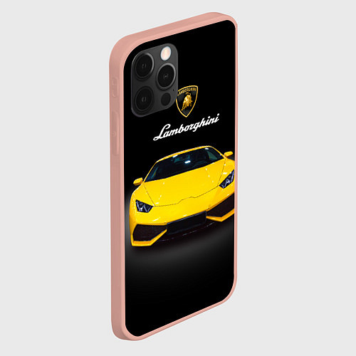 Чехол iPhone 12 Pro Max Итальянский спорткар Lamborghini Aventador / 3D-Светло-розовый – фото 2