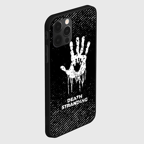 Чехол iPhone 12 Pro Max Death Stranding с потертостями на темном фоне / 3D-Черный – фото 2