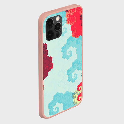 Чехол iPhone 12 Pro Max Пиксельный цветочный паттерн / 3D-Светло-розовый – фото 2