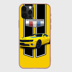 Чехол для iPhone 12 Pro Max Мощный маслкар Chevrolet Camaro 2010 года, цвет: 3D-светло-розовый