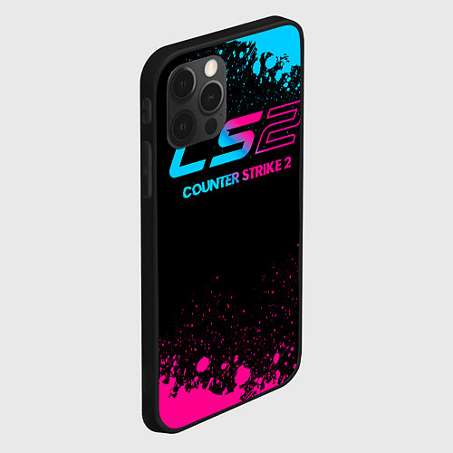 Чехол iPhone 12 Pro Max Counter Strike 2 - neon gradient / 3D-Черный – фото 2