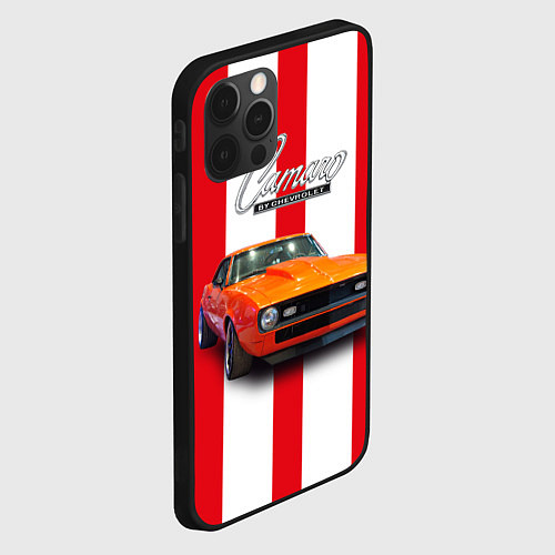 Чехол iPhone 12 Pro Max Ретро маслкар Chevrolet Camaro SS 1968 года / 3D-Черный – фото 2