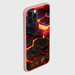 Чехол для iPhone 12 Pro Max Сломанные лавовые наносоты, цвет: 3D-светло-розовый — фото 2