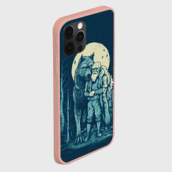 Чехол для iPhone 12 Pro Max Старик с волком, цвет: 3D-светло-розовый — фото 2