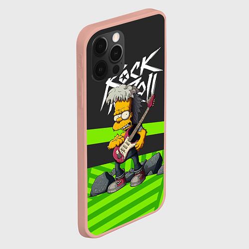 Чехол iPhone 12 Pro Max Rock music Simpsons / 3D-Светло-розовый – фото 2