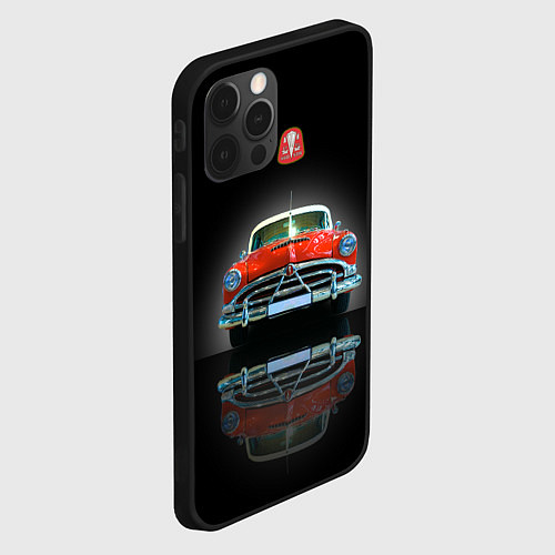 Чехол iPhone 12 Pro Max Классический американский автомобиль Hudson Hornet / 3D-Черный – фото 2