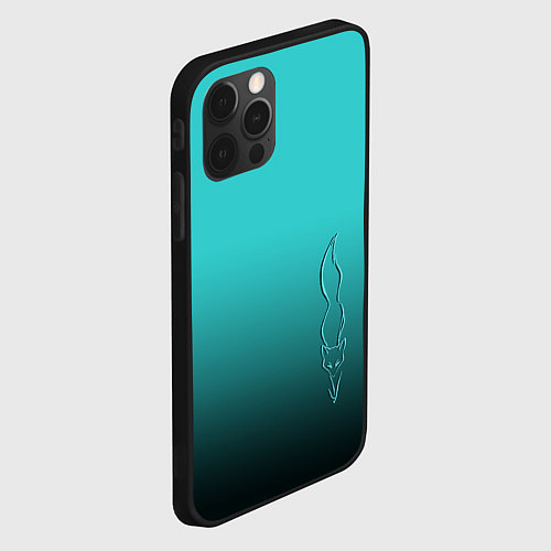 Чехол iPhone 12 Pro Max Силуэт лисы на градиентном фоне / 3D-Черный – фото 2