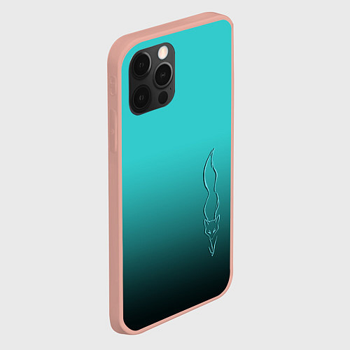 Чехол iPhone 12 Pro Max Силуэт лисы на градиентном фоне / 3D-Светло-розовый – фото 2