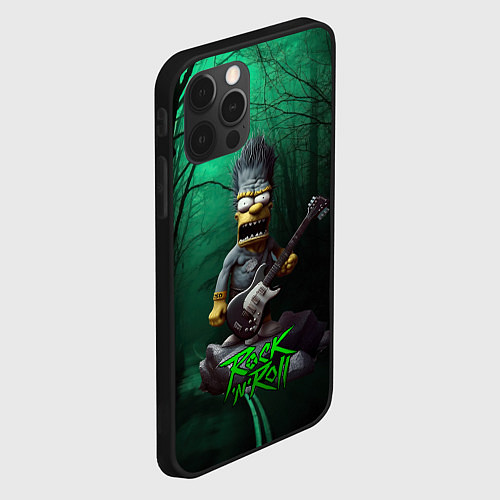 Чехол iPhone 12 Pro Max Simpsons hard rock / 3D-Черный – фото 2