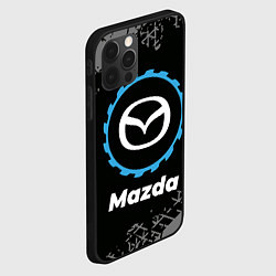 Чехол для iPhone 12 Pro Max Mazda в стиле Top Gear со следами шин на фоне, цвет: 3D-черный — фото 2