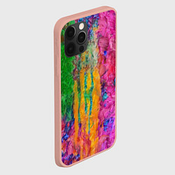 Чехол для iPhone 12 Pro Max Грубые разноцветные мазки краски, цвет: 3D-светло-розовый — фото 2