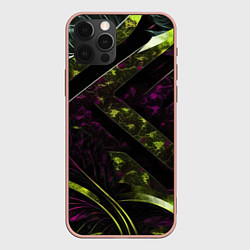 Чехол iPhone 12 Pro Max Темные фиолетовые и зеленые вставки