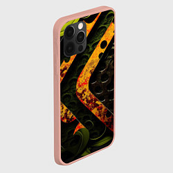 Чехол для iPhone 12 Pro Max Оранжевые полосы на неровной текстуре, цвет: 3D-светло-розовый — фото 2