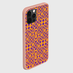 Чехол для iPhone 12 Pro Max Оранжевый векторный узор, цвет: 3D-светло-розовый — фото 2