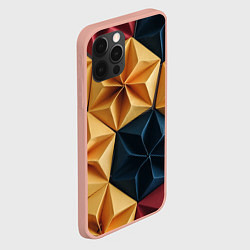 Чехол для iPhone 12 Pro Max Геометрические ромбические фигуры, цвет: 3D-светло-розовый — фото 2