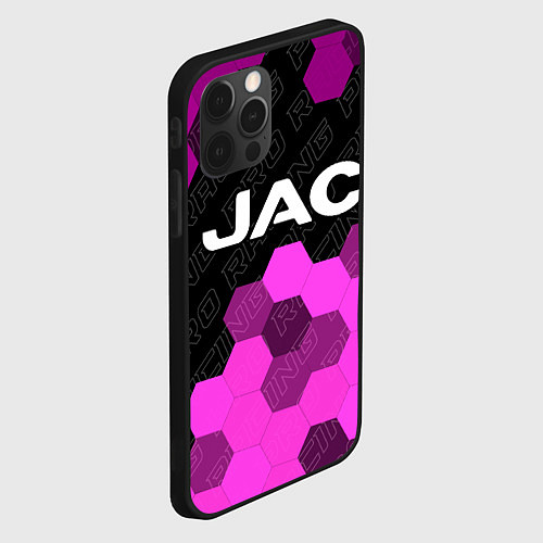 Чехол iPhone 12 Pro Max JAC pro racing: символ сверху / 3D-Черный – фото 2