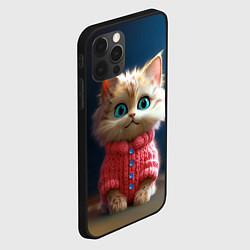 Чехол для iPhone 12 Pro Max Котик в розовом свитере, цвет: 3D-черный — фото 2