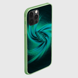 Чехол для iPhone 12 Pro Max Фрактал космический, цвет: 3D-салатовый — фото 2