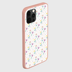 Чехол для iPhone 12 Pro Max Весенний паттерн с цветами, цвет: 3D-светло-розовый — фото 2