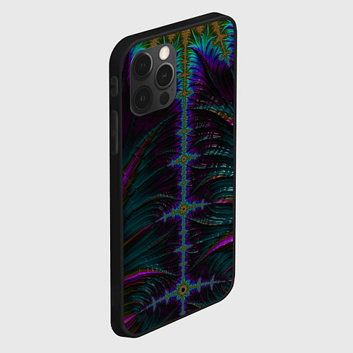 Чехол iPhone 12 Pro Max Скелетный фрактал / 3D-Черный – фото 2