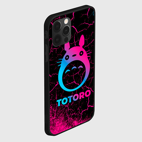 Чехол iPhone 12 Pro Max Totoro - neon gradient / 3D-Черный – фото 2