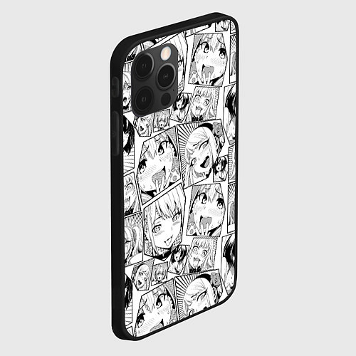 Чехол iPhone 12 Pro Max Anime hentai ahegao / 3D-Черный – фото 2