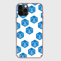 Чехол для iPhone 12 Pro Max Многоугольник паттерн, цвет: 3D-светло-розовый