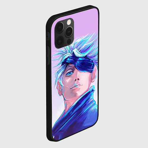 Чехол iPhone 12 Pro Max Магическая битва Годжо Сатору / 3D-Черный – фото 2