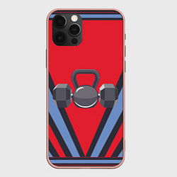 Чехол iPhone 12 Pro Max Ретро дизайн с гантелями и гирей