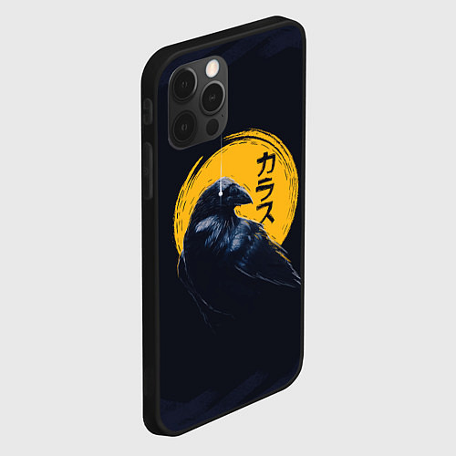 Чехол iPhone 12 Pro Max Raven and moon / 3D-Черный – фото 2