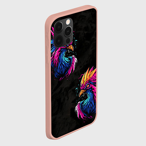 Чехол iPhone 12 Pro Max Киберпанк Птица / 3D-Светло-розовый – фото 2
