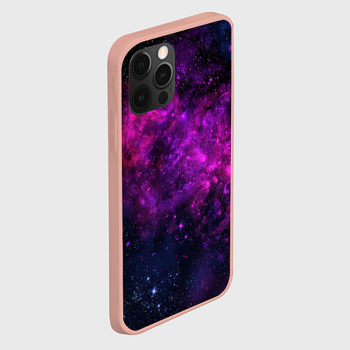 Чехол iPhone 12 Pro Max Neon pink nebula / 3D-Светло-розовый – фото 2