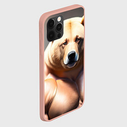 Чехол для iPhone 12 Pro Max Медведь качек, цвет: 3D-светло-розовый — фото 2