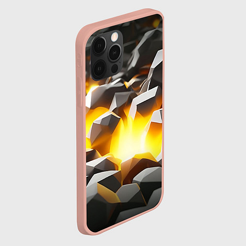 Чехол iPhone 12 Pro Max Золотая руда / 3D-Светло-розовый – фото 2