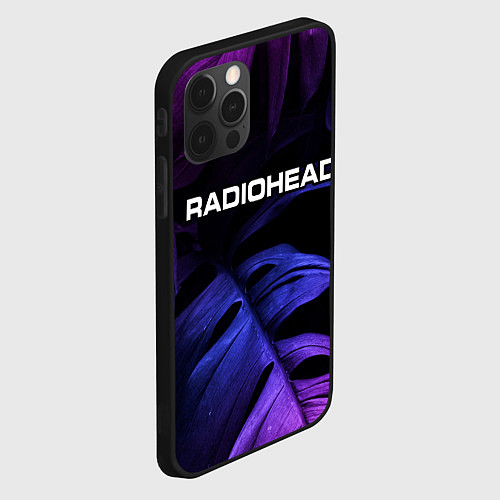 Чехол iPhone 12 Pro Max Radiohead neon monstera / 3D-Черный – фото 2