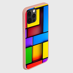 Чехол для iPhone 12 Pro Max Красочные объемные блоки, цвет: 3D-светло-розовый — фото 2