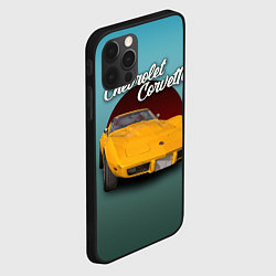 Чехол для iPhone 12 Pro Max Американский спорткар Chevrolet Corvette Stingray, цвет: 3D-черный — фото 2