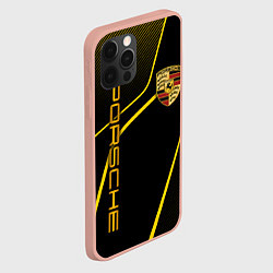 Чехол для iPhone 12 Pro Max Porsche - Gold line, цвет: 3D-светло-розовый — фото 2