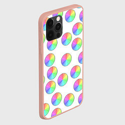 Чехол для iPhone 12 Pro Max Круги с линиями, спектр, цвет: 3D-светло-розовый — фото 2