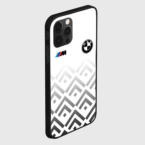 Чехол iPhone 12 Pro Max BMW m power - белый / 3D-Черный – фото 2