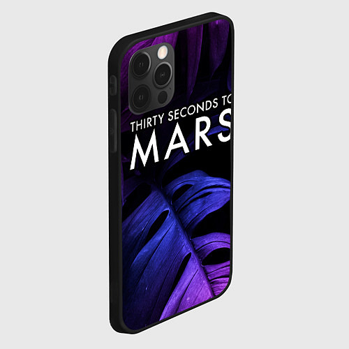 Чехол iPhone 12 Pro Max Thirty Seconds to Mars neon monstera / 3D-Черный – фото 2