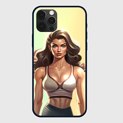 Чехол для iPhone 12 Pro Max Fitness girl sport, цвет: 3D-черный