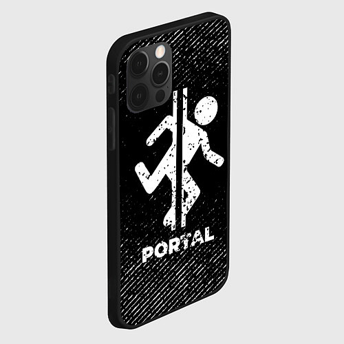 Чехол iPhone 12 Pro Max Portal с потертостями на темном фоне / 3D-Черный – фото 2