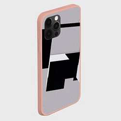 Чехол для iPhone 12 Pro Max Белые и чёрные кубы в геометрии, цвет: 3D-светло-розовый — фото 2