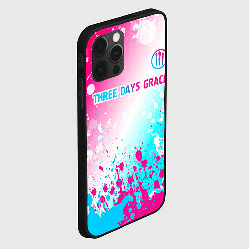 Чехол iPhone 12 Pro Max Three Days Grace neon gradient style: символ сверх / 3D-Черный – фото 2