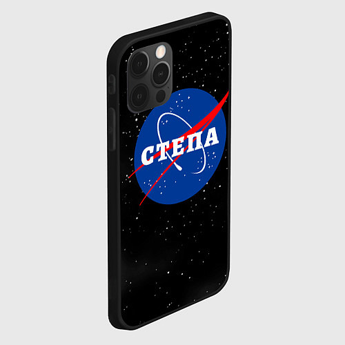 Чехол iPhone 12 Pro Max Степа Наса космос / 3D-Черный – фото 2