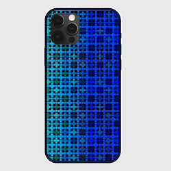 Чехол для iPhone 12 Pro Max Сине-зеленый геометрический узор, цвет: 3D-черный