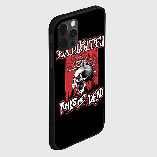 Чехол iPhone 12 Pro Max Exploited - punks not dead / 3D-Черный – фото 2