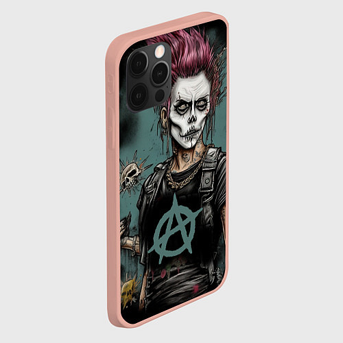 Чехол iPhone 12 Pro Max Девушка анархистка / 3D-Светло-розовый – фото 2